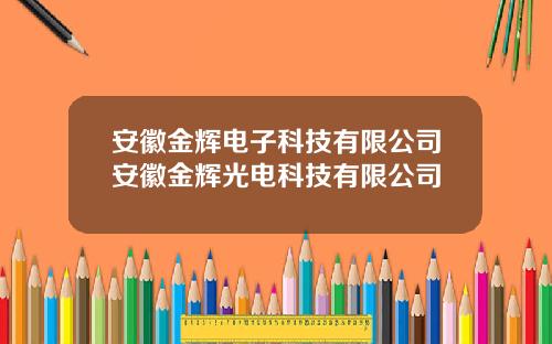 安徽金辉电子科技有限公司安徽金辉光电科技有限公司