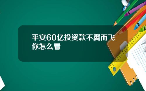 平安60亿投资款不翼而飞你怎么看