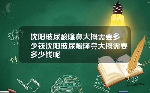 沈阳玻尿酸隆鼻大概需要多少钱沈阳玻尿酸隆鼻大概需要多少钱呢