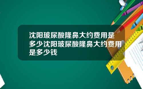 沈阳玻尿酸隆鼻大约费用是多少沈阳玻尿酸隆鼻大约费用是多少钱