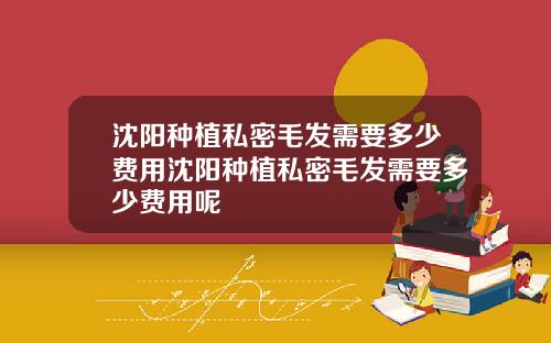 沈阳种植私密毛发需要多少费用沈阳种植私密毛发需要多少费用呢