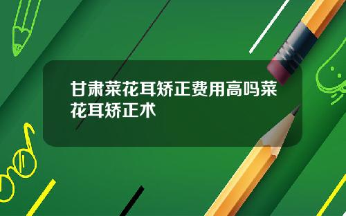 甘肃菜花耳矫正费用高吗菜花耳矫正术