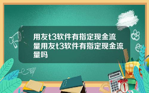 用友t3软件有指定现金流量用友t3软件有指定现金流量吗