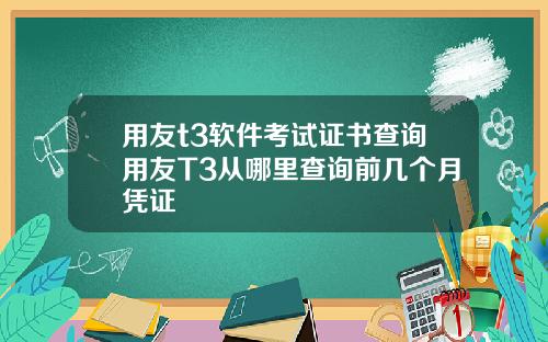 用友t3软件考试证书查询用友T3从哪里查询前几个月凭证
