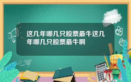 这几年哪几只股票最牛这几年哪几只股票最牛啊