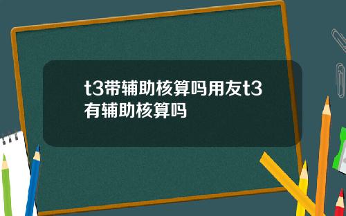 t3带辅助核算吗用友t3有辅助核算吗
