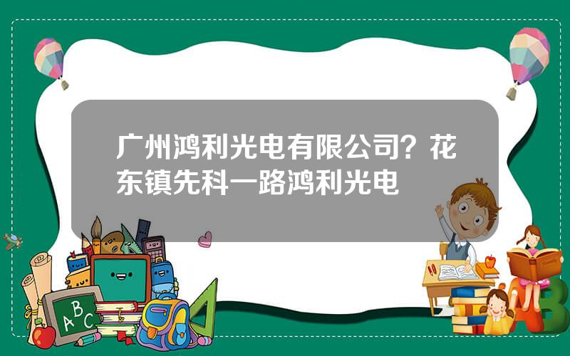 广州鸿利光电有限公司？花东镇先科一路鸿利光电