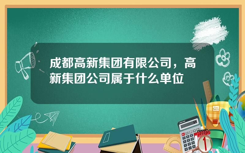 成都高新集团有限公司，高新集团公司属于什么单位