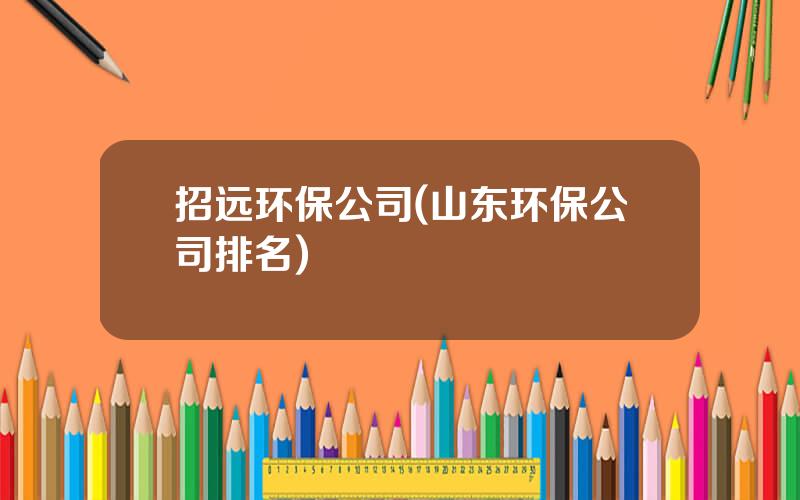 招远环保公司(山东环保公司排名)