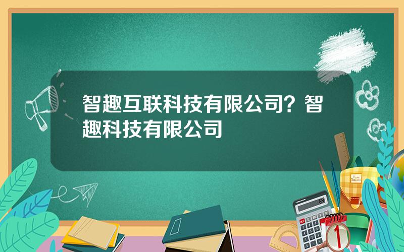 智趣互联科技有限公司？智趣科技有限公司