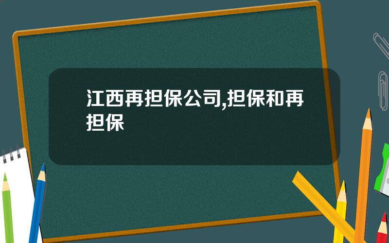 江西再担保公司,担保和再担保