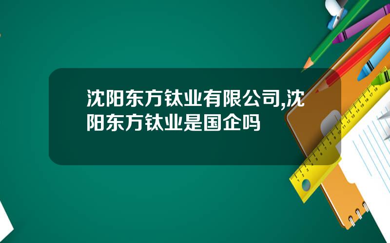 沈阳东方钛业有限公司,沈阳东方钛业是国企吗