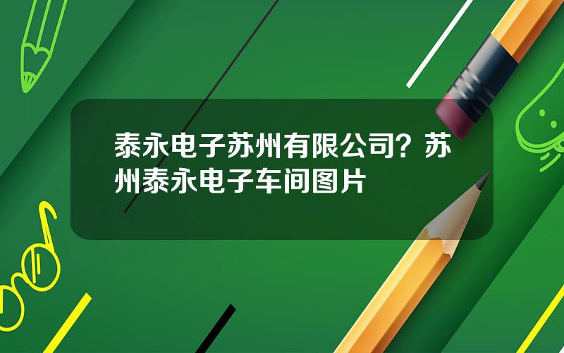 泰永电子苏州有限公司？苏州泰永电子车间图片