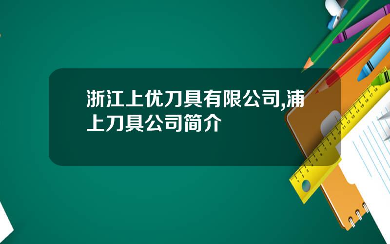 浙江上优刀具有限公司,浦上刀具公司简介